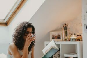 Girl While Reading Book